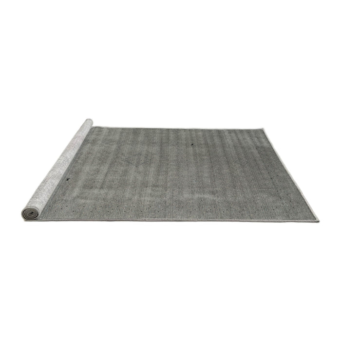 Serging Thickness of Machine Washable Contemporary Silver Gray Rug, wshcon2664