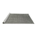 Serging Thickness of Machine Washable Contemporary Silver Gray Rug, wshcon2664