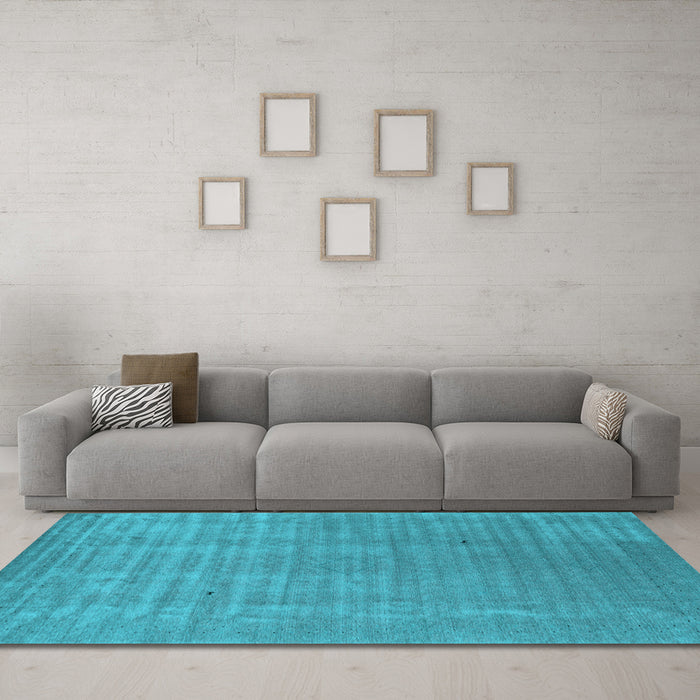 Machine Washable Abstract Light Blue Contemporary Rug in a Living Room, wshcon2664lblu