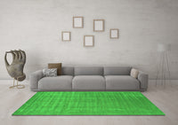 Machine Washable Abstract Green Contemporary Rug, wshcon2664grn