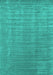 Machine Washable Abstract Turquoise Contemporary Area Rugs, wshcon2664turq