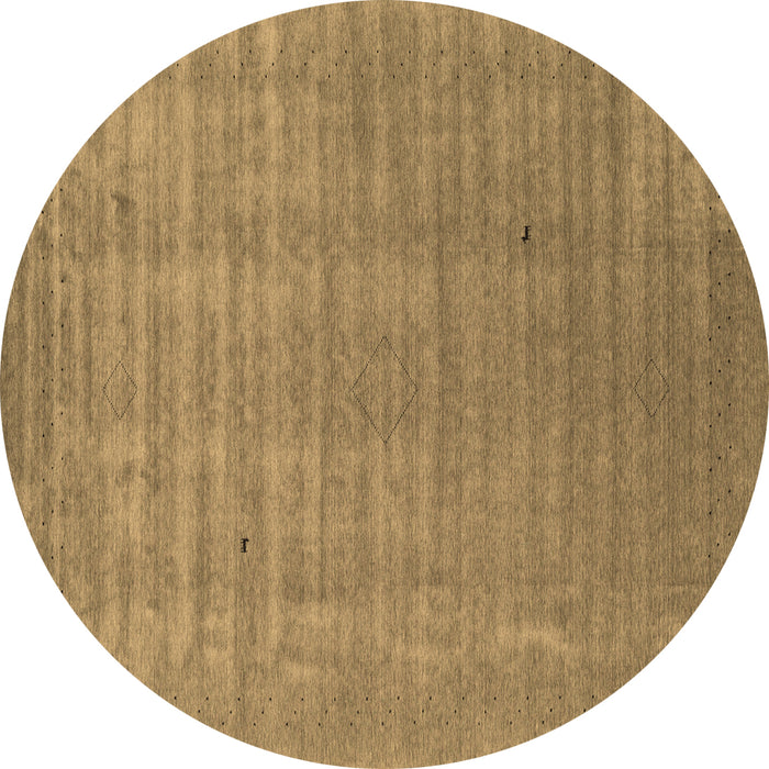 Round Abstract Brown Contemporary Rug, con2664brn
