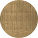 Round Abstract Brown Contemporary Rug, con2664brn