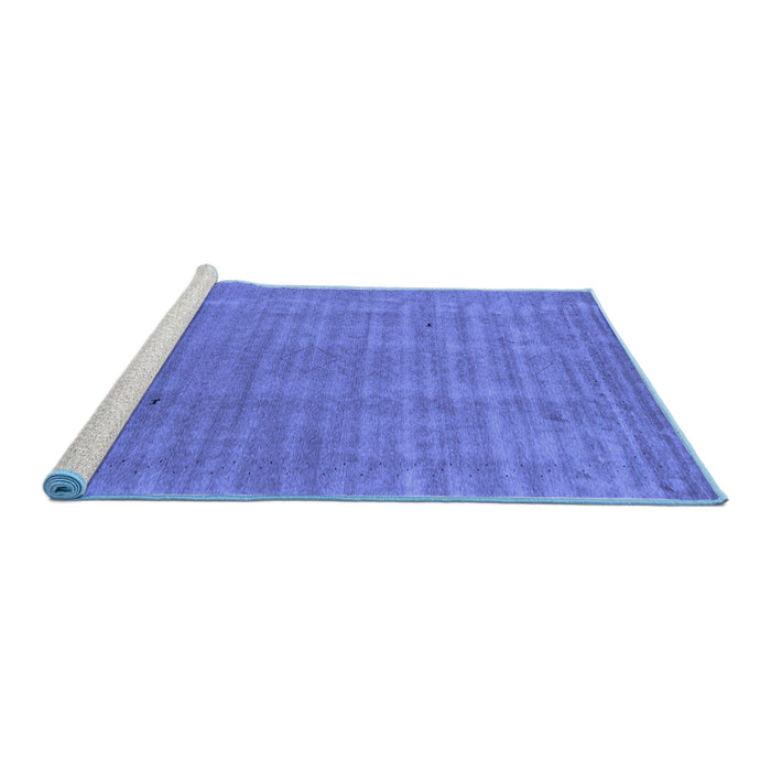 Sideview of Machine Washable Abstract Blue Contemporary Rug, wshcon2664blu