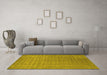 Machine Washable Abstract Yellow Contemporary Rug in a Living Room, wshcon2664yw