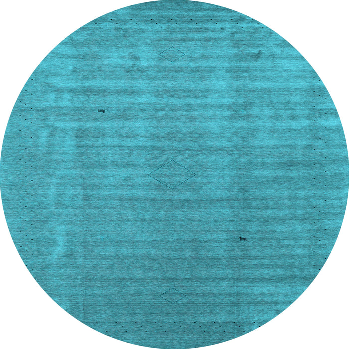 Round Abstract Light Blue Contemporary Rug, con2664lblu