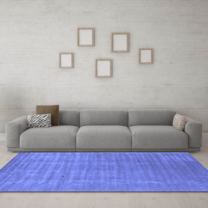 Machine Washable Abstract Blue Contemporary Rug in a Living Room, wshcon2664blu