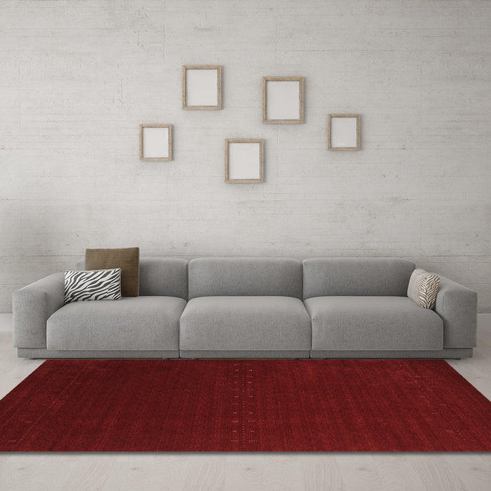 Machine Washable Abstract Brown Contemporary Rug in a Living Room,, wshcon2665brn