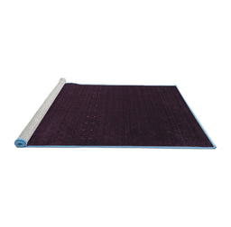 Sideview of Machine Washable Abstract Blue Contemporary Rug, wshcon2665blu