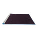 Sideview of Machine Washable Abstract Blue Contemporary Rug, wshcon2665blu