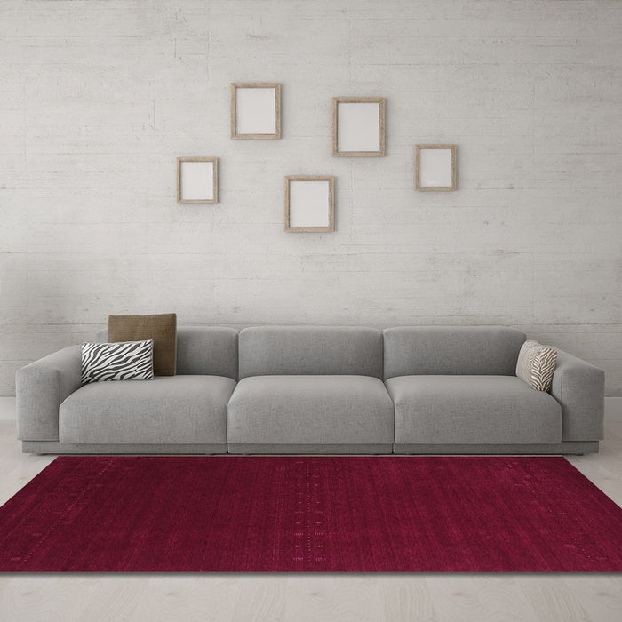 Machine Washable Abstract Purple Contemporary Area Rugs in a Living Room, wshcon2665pur