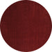 Round Abstract Brown Contemporary Rug, con2665brn