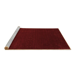Sideview of Machine Washable Abstract Brown Contemporary Rug, wshcon2665brn
