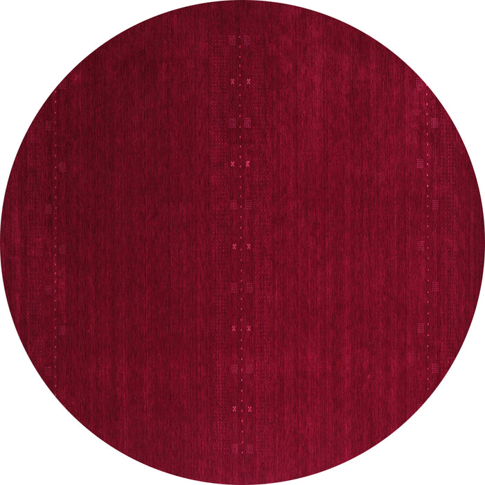 Round Machine Washable Abstract Pink Contemporary Rug, wshcon2665pnk