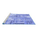 Sideview of Machine Washable Patchwork Blue Transitional Rug, wshcon2666blu