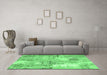 Machine Washable Patchwork Emerald Green Transitional Area Rugs in a Living Room,, wshcon2666emgrn