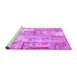 Sideview of Machine Washable Patchwork Pink Transitional Rug, wshcon2666pnk