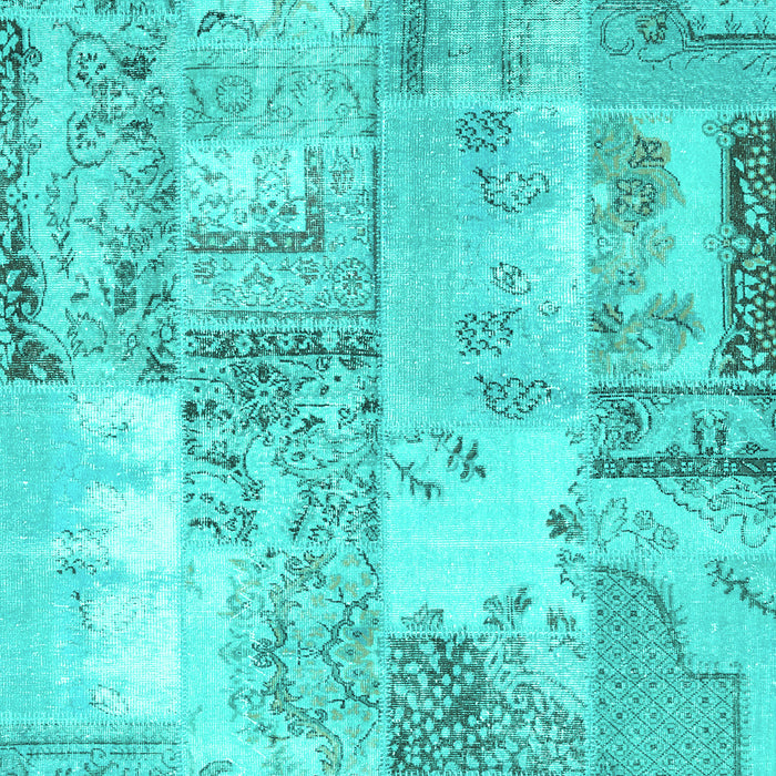 Patchwork Turquoise Transitional Rug, con2666turq