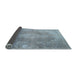 Thickness of Contemporary Slate Blue Grey Persian Rug, con2667