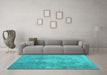 Machine Washable Persian Turquoise Bohemian Area Rugs in a Living Room,, wshcon2667turq