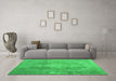 Machine Washable Persian Green Bohemian Area Rugs in a Living Room,, wshcon2667grn