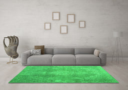 Machine Washable Persian Green Bohemian Area Rugs in a Living Room,, wshcon2667grn