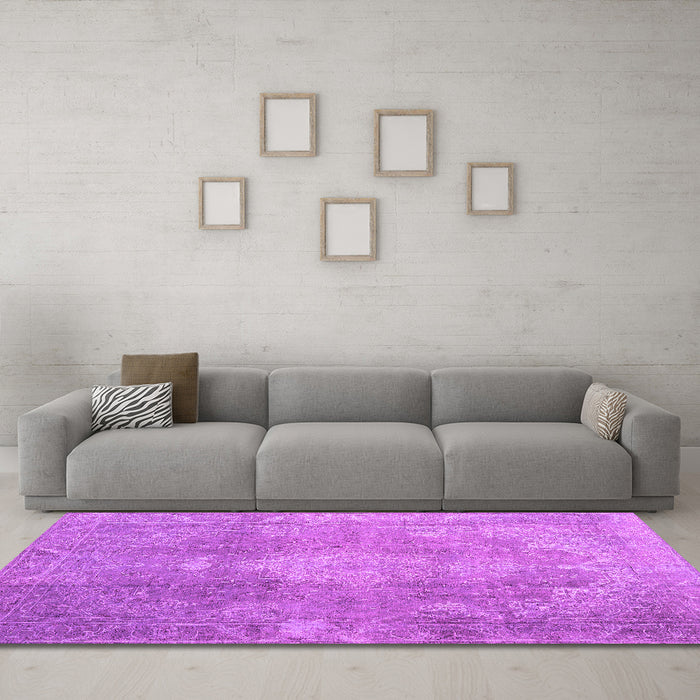 Machine Washable Persian Pink Bohemian Rug in a Living Room, wshcon2667pnk