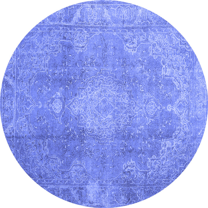 Round Persian Blue Bohemian Rug, con2667blu
