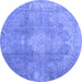 Round Persian Blue Bohemian Rug, con2667blu