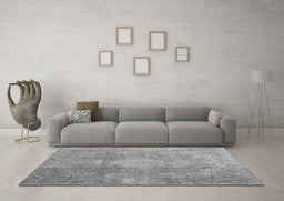 Machine Washable Persian Gray Bohemian Rug in a Living Room,, wshcon2667gry