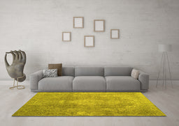 Machine Washable Persian Yellow Bohemian Rug in a Living Room, wshcon2667yw