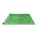 Sideview of Machine Washable Persian Emerald Green Bohemian Area Rugs, wshcon2667emgrn