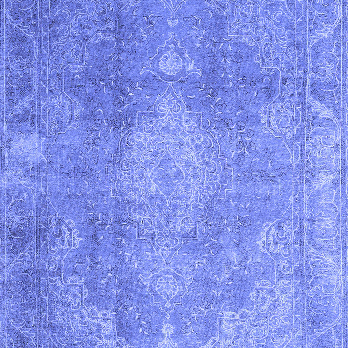 Machine Washable Persian Blue Bohemian Rug, wshcon2667blu