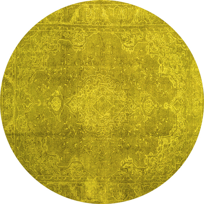 Round Persian Yellow Bohemian Rug, con2667yw