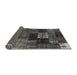 Thickness of Contemporary Charcoal Black Patchwork Rug, con2668