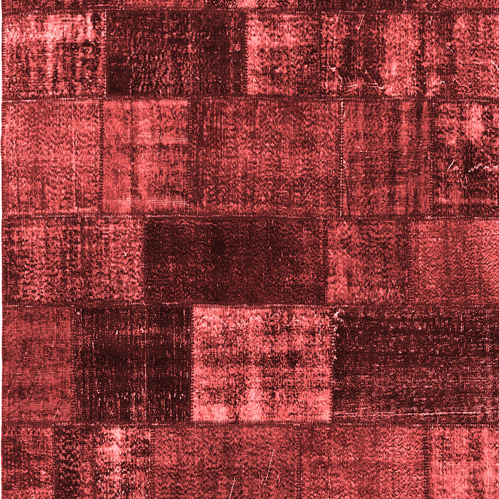 Machine Washable Patchwork Red Transitional Rug, wshcon2668red