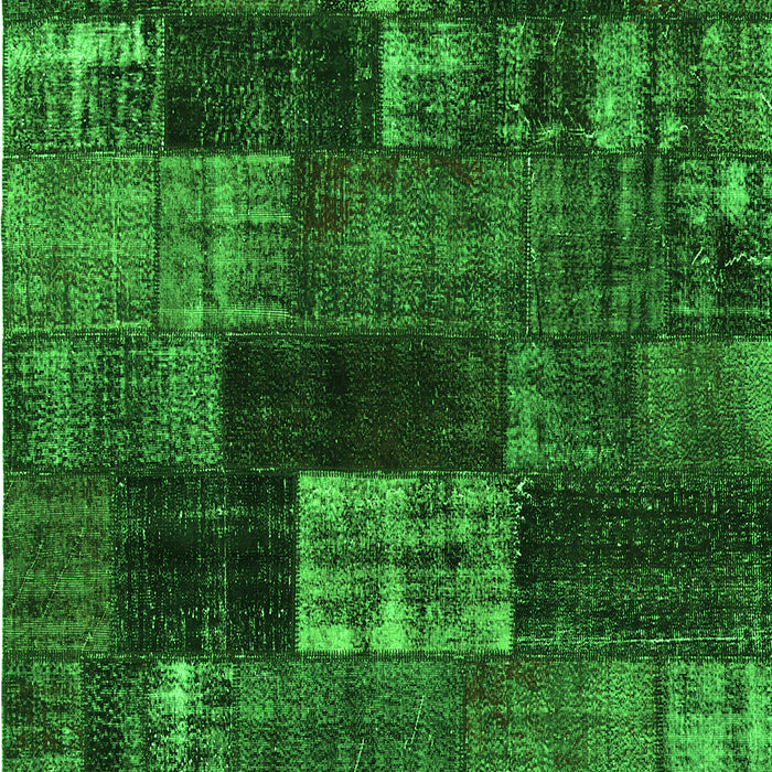 Patchwork Green Transitional Rug, con2668grn