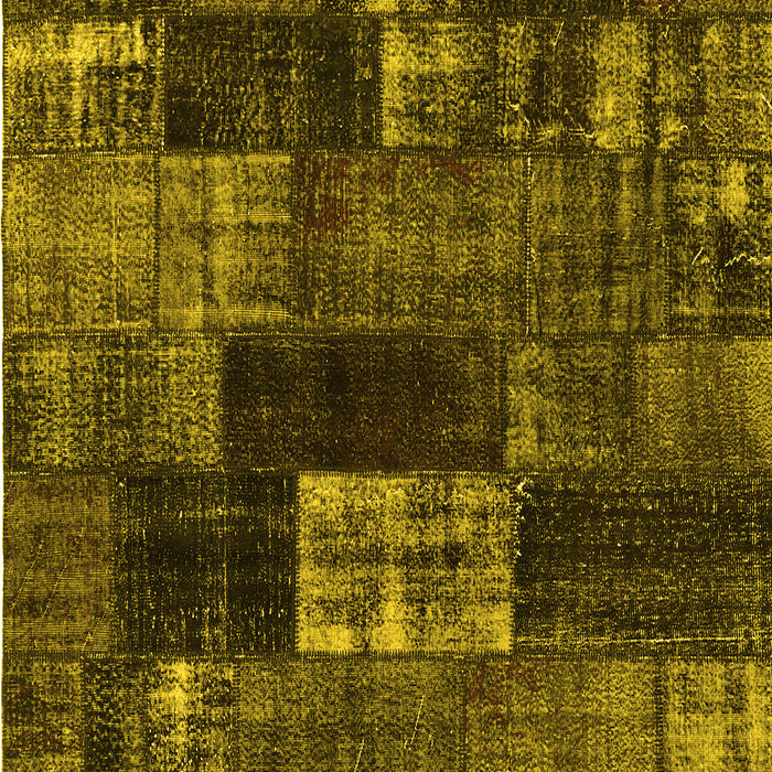 Patchwork Yellow Transitional Rug, con2668yw