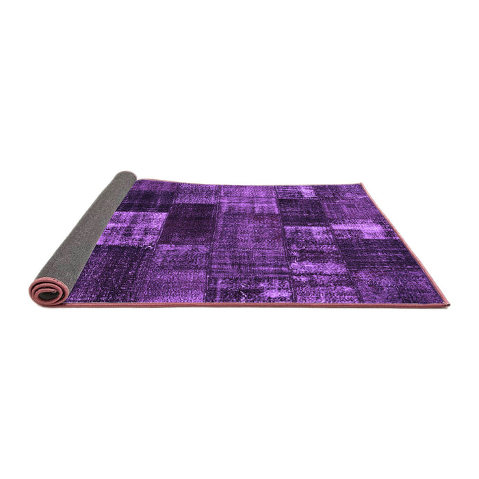 Sideview of Patchwork Purple Transitional Rug, con2668pur