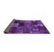 Sideview of Patchwork Purple Transitional Rug, con2668pur