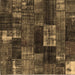 Square Patchwork Brown Transitional Rug, con2668brn