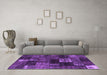 Machine Washable Patchwork Purple Transitional Area Rugs in a Living Room, wshcon2668pur