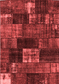 Patchwork Red Transitional Rug, con2668red