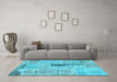 Machine Washable Patchwork Light Blue Transitional Rug in a Living Room, wshcon2669lblu