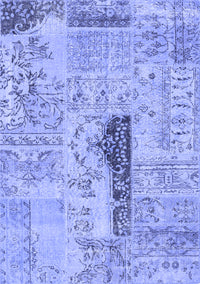 Patchwork Blue Transitional Rug, con2669blu