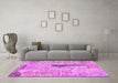 Machine Washable Patchwork Pink Transitional Rug in a Living Room, wshcon2669pnk