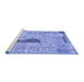 Sideview of Machine Washable Patchwork Blue Transitional Rug, wshcon2669blu