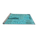 Sideview of Machine Washable Patchwork Light Blue Transitional Rug, wshcon2669lblu