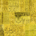 Square Patchwork Yellow Transitional Rug, con2669yw