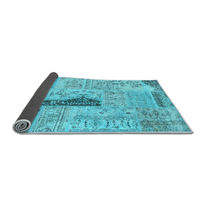 Sideview of Patchwork Light Blue Transitional Rug, con2669lblu
